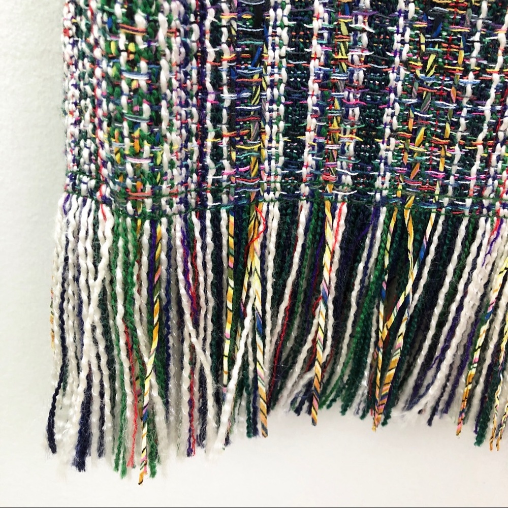 Anthro Maeve Multicolor Fringed Tweed Pencil Skirt - Picture 8 of 13